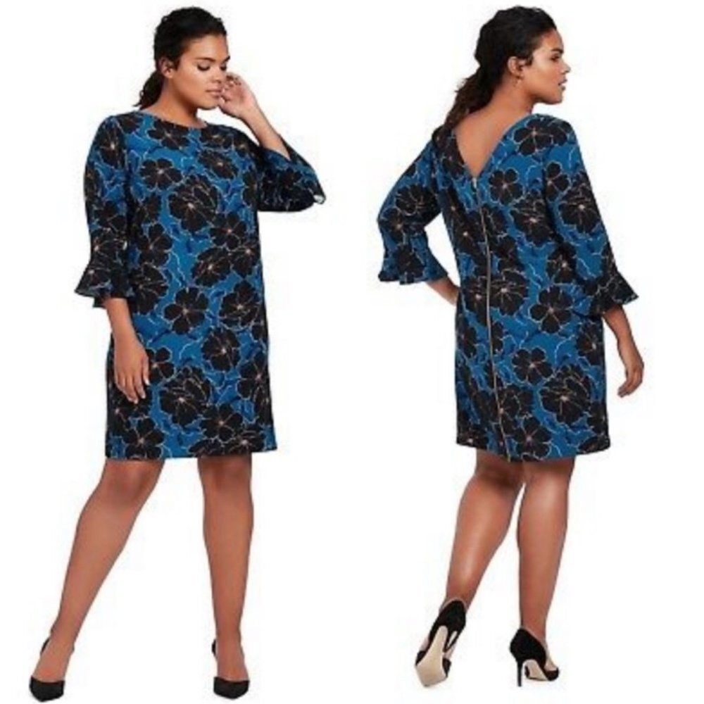 Nordstrom Cooper & Ella Matilda Mini Dress Blue Floral Size Large Ruffle Boho L‎